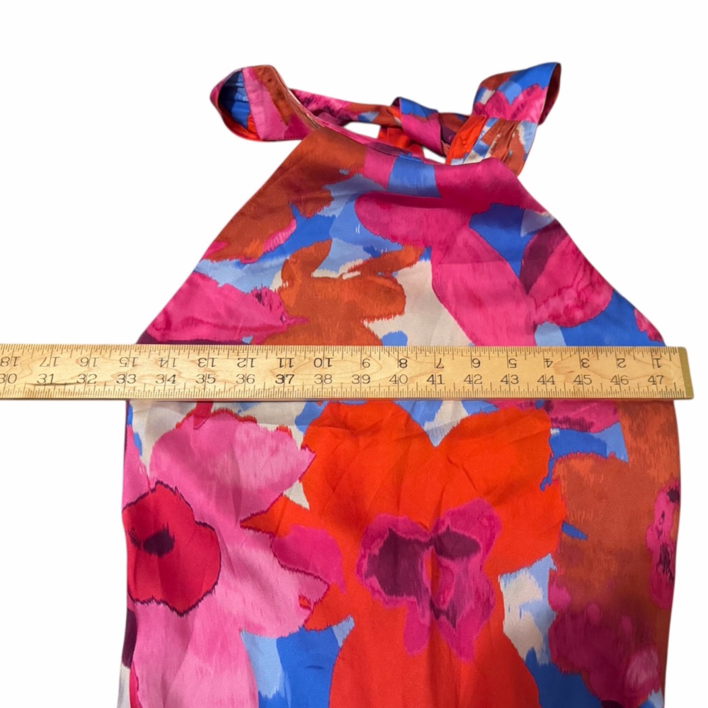 Ramy Brook Tatiana Floral Stretch Silk Halter Gown - Picture 13 of 13